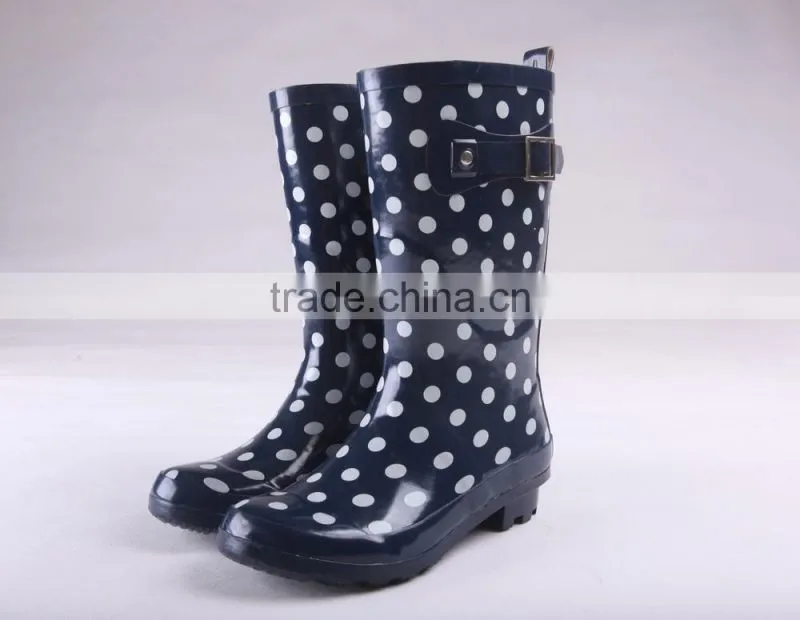 beautiful woman rubber rain boots