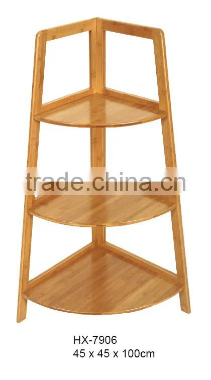 6 tiers cheap hot selling bamboo triangle display shelf