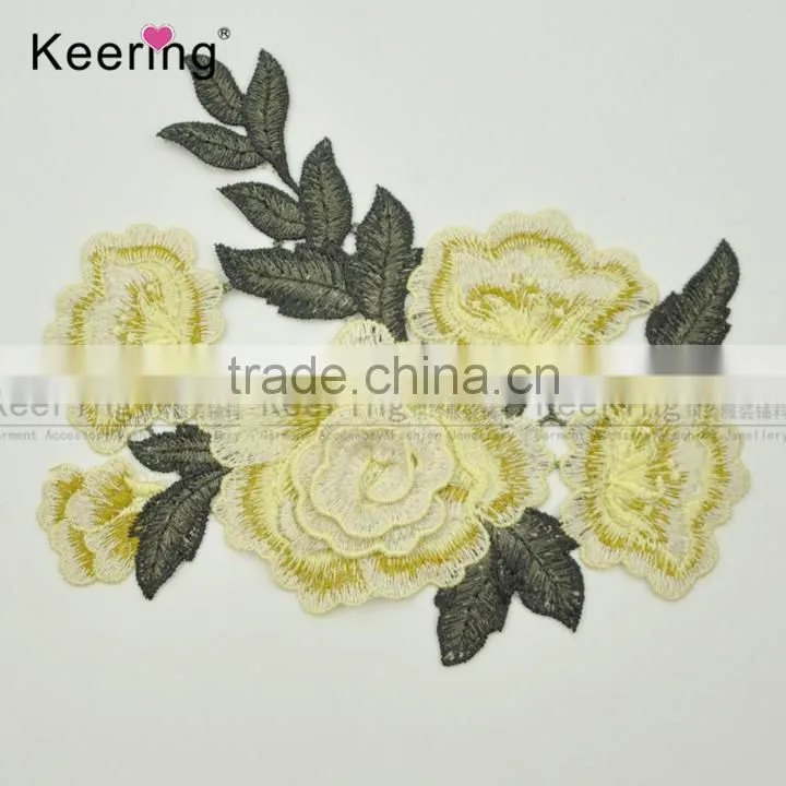 2017 new arrival clothing accessories embroidery patch flower decoration from keering WEF-759