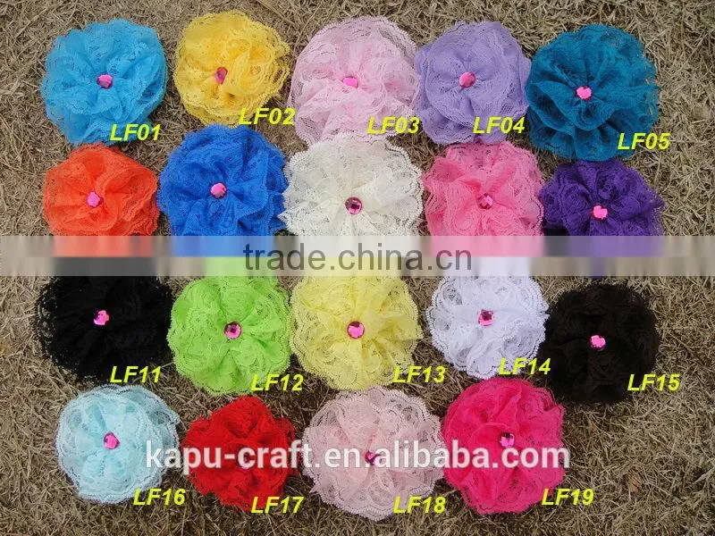 2015 wholesale kid s fancy lace flowers artificial lace flowers for headbands