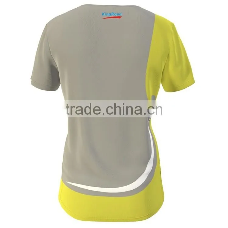 Heat transfer sublimation print dry fit running shirt