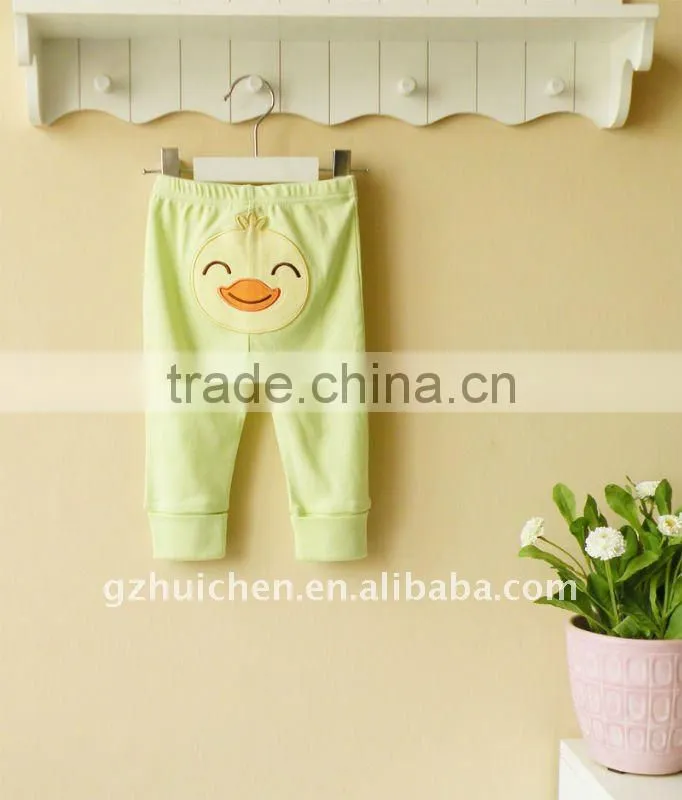 mom and bab 2012 spring baby clothing 100% cotton embroider cute pants