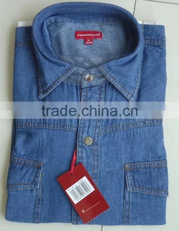 mens blue denimshirt with two chest pocket