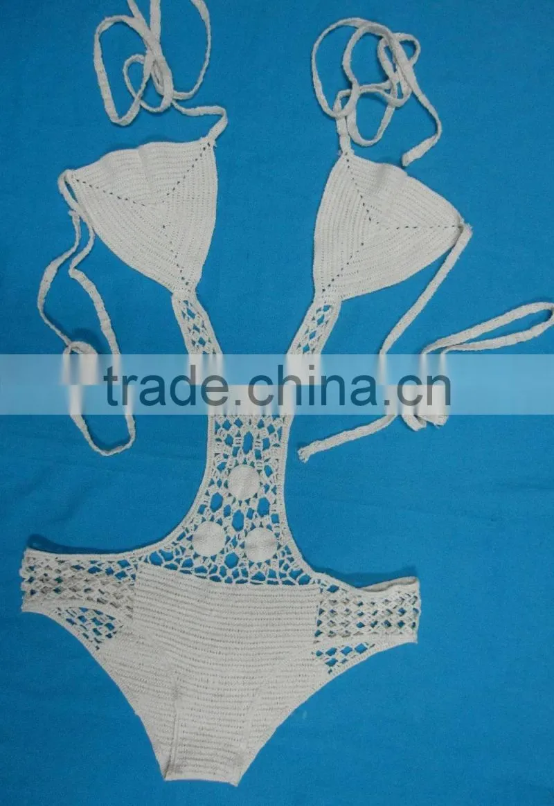 machine crochet 100% cotton summer bikini set