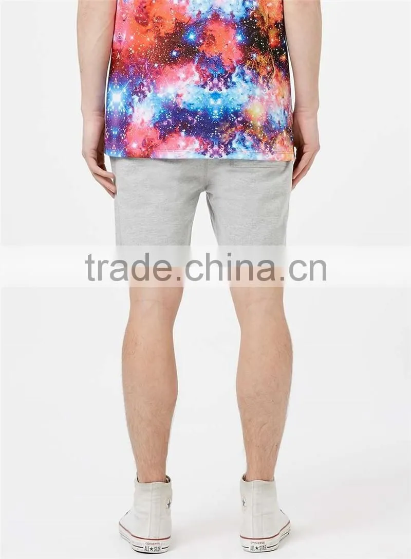 MGOO Hot Sale Raw Hem Sport Shorts Mens French Terry Cotton Shorts Plain Side Pockets Sweat Pants