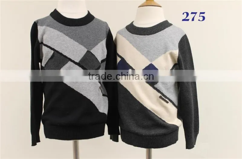 wholesale intarsia knitting boys turtleneck sweater