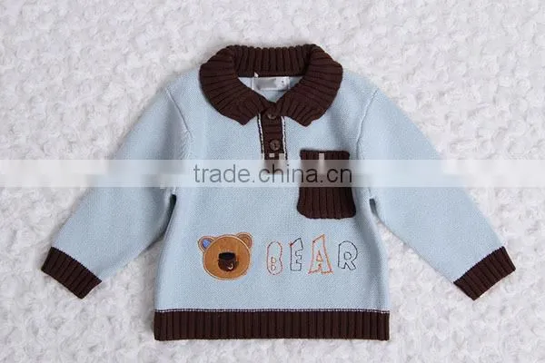 Trim contrast color knitwear modern poloshirt collar sweater pullover