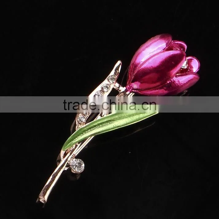 F20043N flower brooches Colorful tulips brooch pins fashion elegant brooches