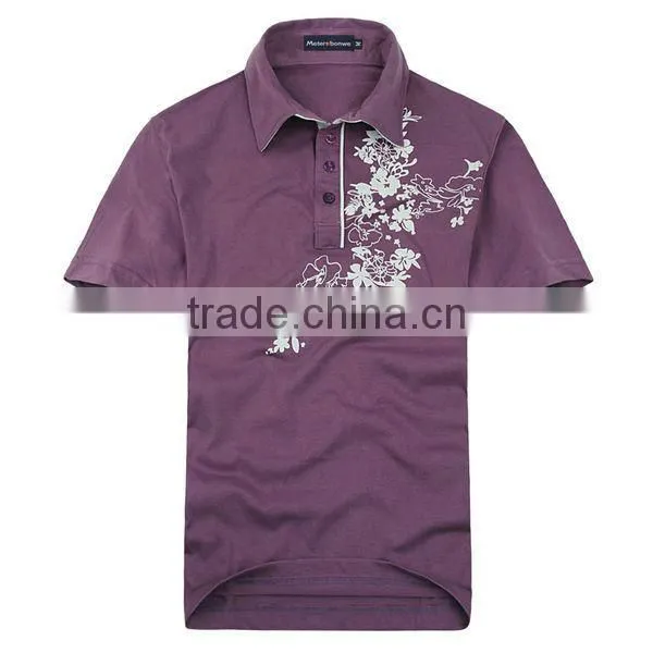 Hot sale turndown collar wholesale t shirt printing