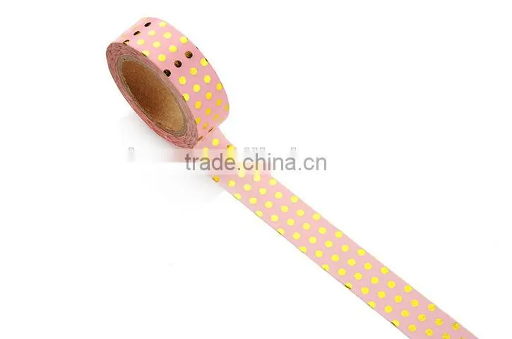 3 patters Japan Washi tape gold stamping point patterns paper tape 1.5cm*10m