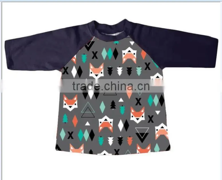 leaf Pattern 3/4 Sleeve T Shirt Cotton Children Baby KidsTee Baby Raglan for stpatricks