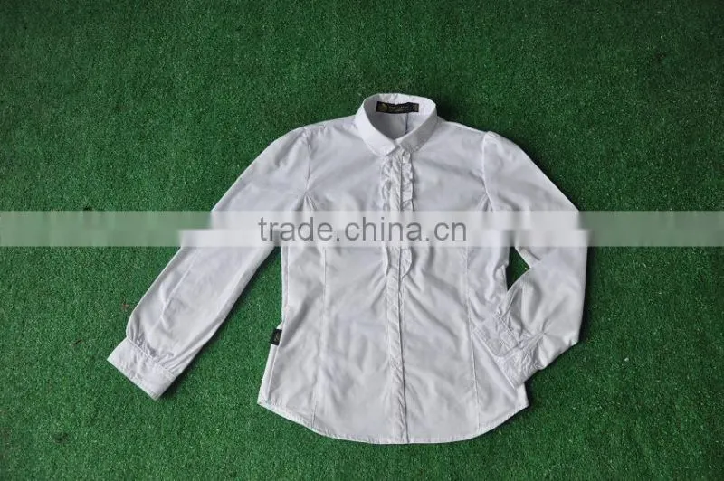 100% cotton girls white slim school uniform T shirt