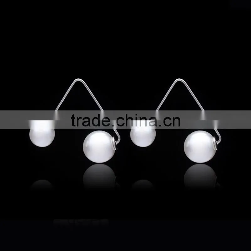 Wholesale Popular Fahion Jewelry , Simple Pearl Triangle Stud Earrings