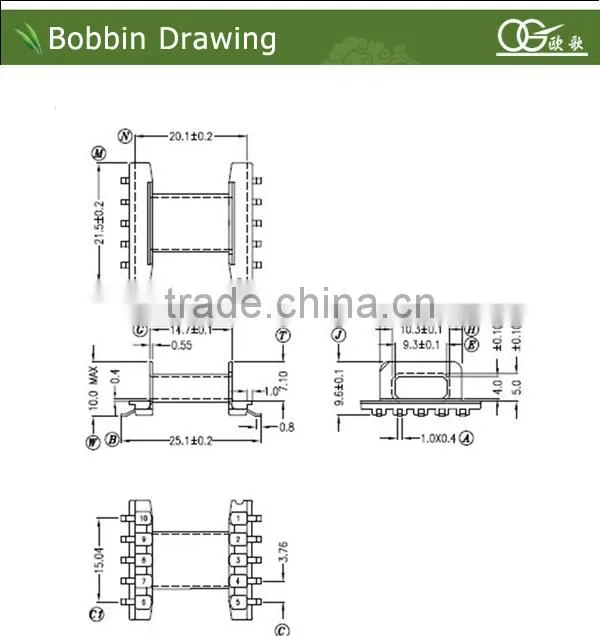 ferrite core bobbin EFD20 pin5:5