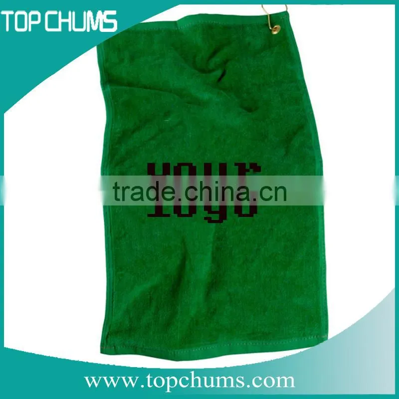 cheap 100% cotton pocket golf towel with clip