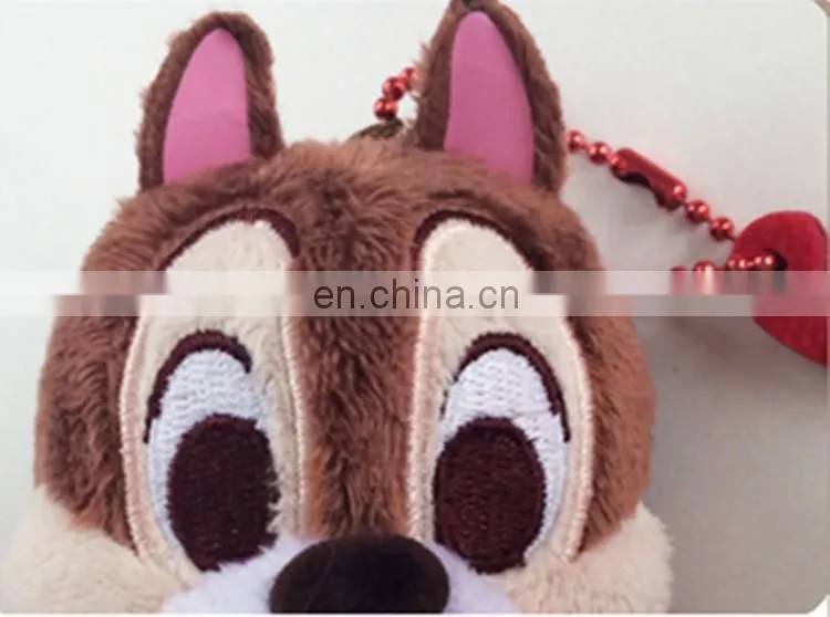 Custom Cute Plush Toys Brown Squirrel Keychain