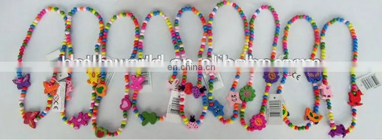 fashion jewelry animal pandent wood necklace for children