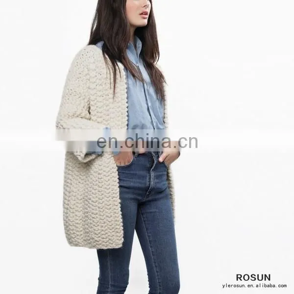 Formal Open Front Handmade Knitted Cardigan Sweater
