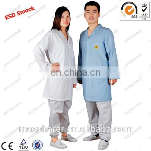 Cheap price electronic factory garment antistatic esd cleanroom esd standard 3/4 clothes