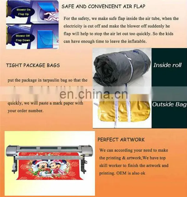 Durable 0.55 mm PVC commercial indoor inflatable slide