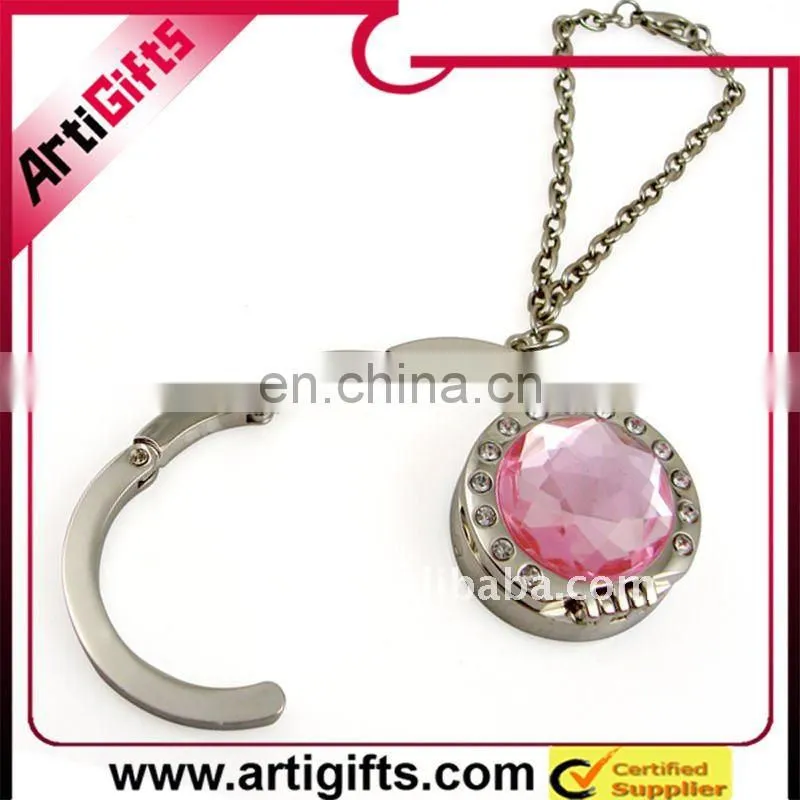 compact mirror foldable purse hanger with chain