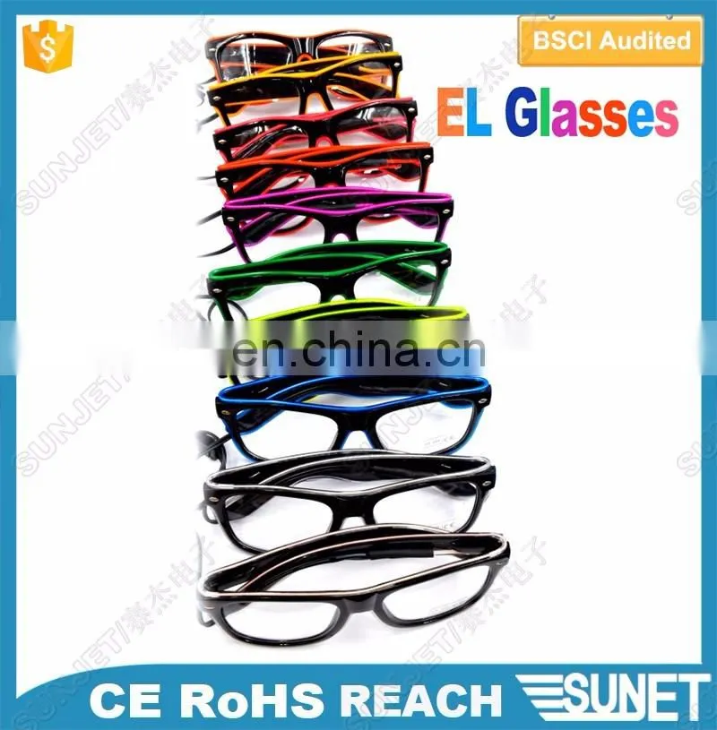 Hot Sale Multicolor Bright LED Glasses Festival LED Glow EL Glasses