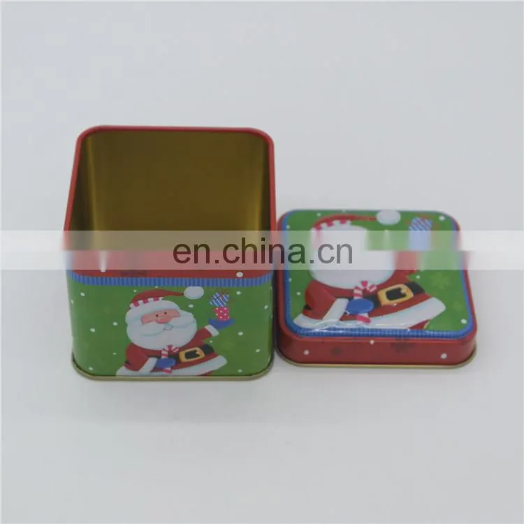 Christmas festival small gift candy storage metal tin cans factory