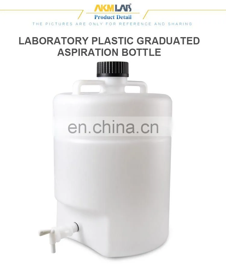 AKMLAB White Plastic Aspirator Bottle With Screw Cup