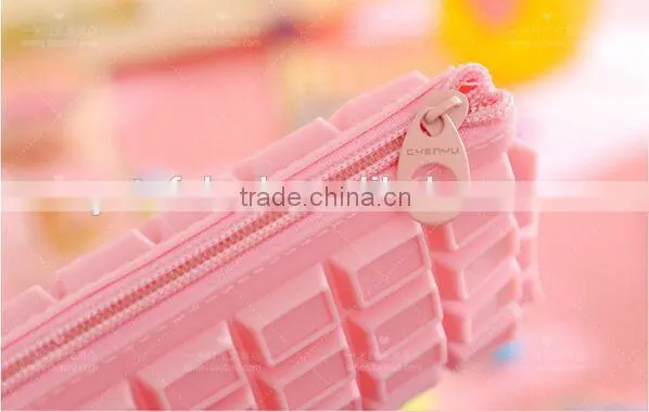 Chocolate shape Custom pencil bag fancy zipper lock pencil bag