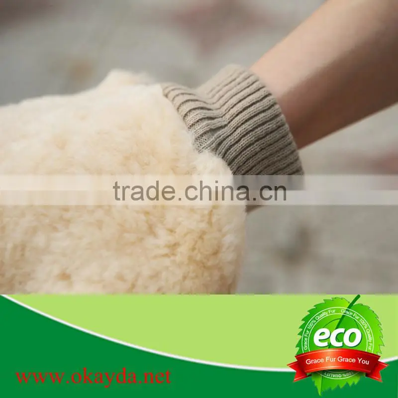 car cleaning glove sheepskin car washing tools 100% natural wool