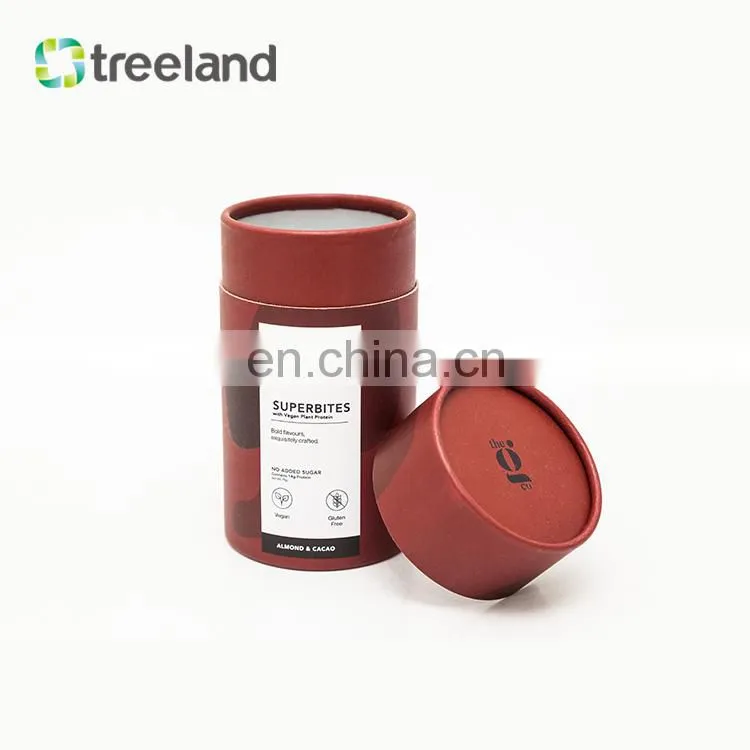 Customized Paper Tube Packaging Bio Friendly Cardboard Tube Food Grade Round Canister
