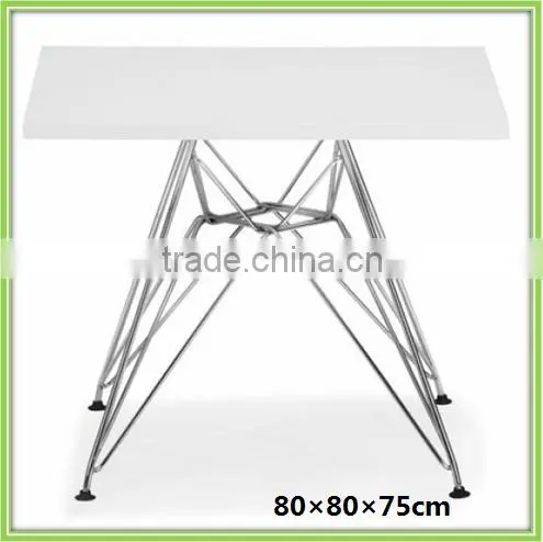 New Design White Square Wood and Metal Dining Table Sale