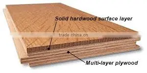 China Good Quality Oak Engineered Solid Wood Floor Smoked