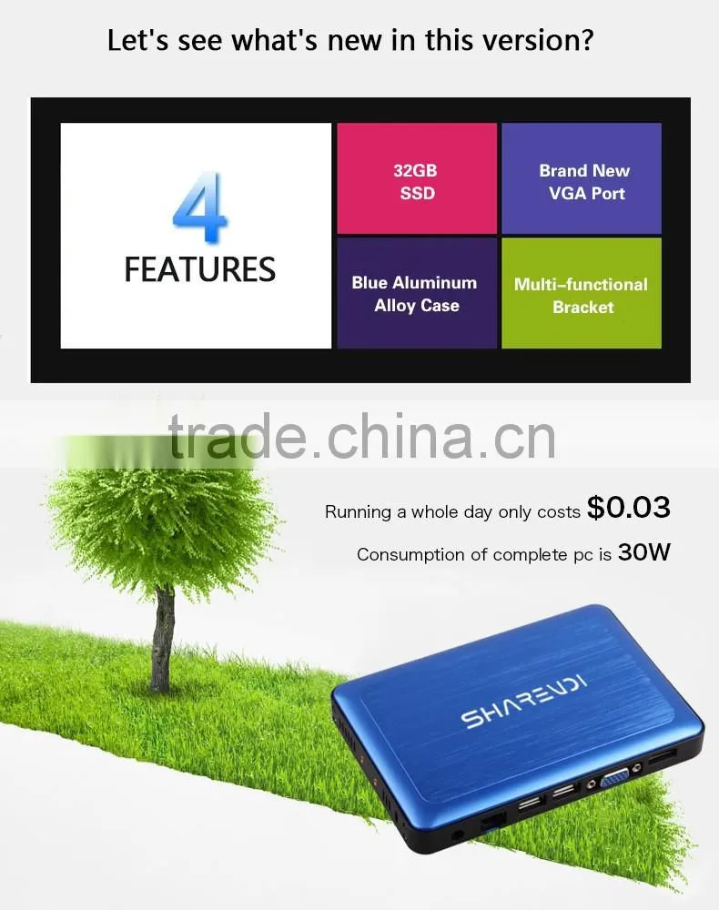 Embedded wifi module mini pc for virtualization thin pc brand new port 1080p for gaming and movie