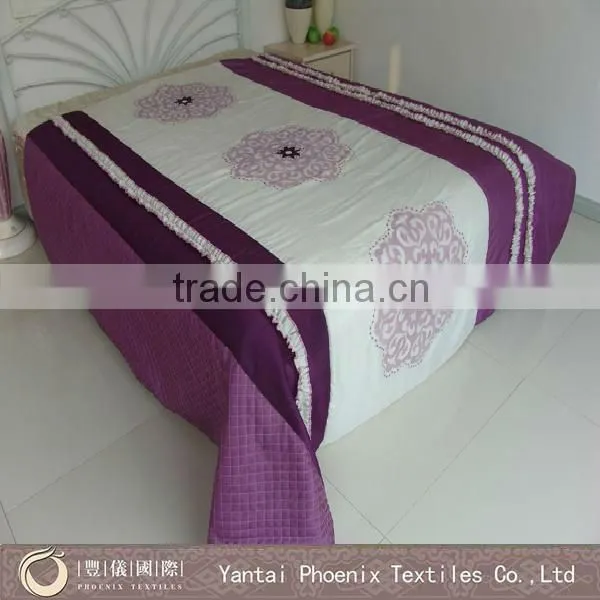 3D purple satin comforter