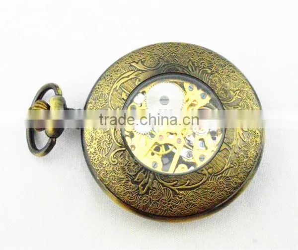 brass bronze mechanical steampunk skeleton automatic mechanical watch