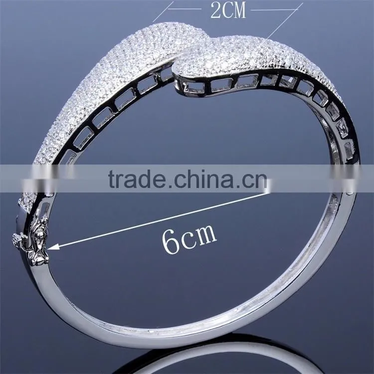 Bestseller Micro Pave Setting Wedding Clear Cubic Zircon Stones Women Bangle