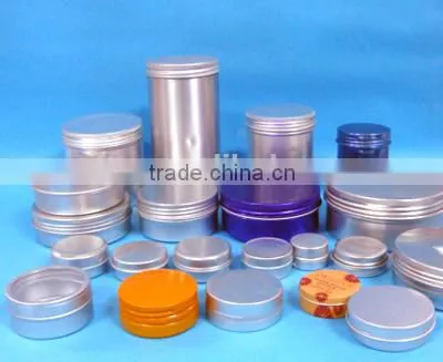 snap-on cap aluminum jar with cutout aluminum cap