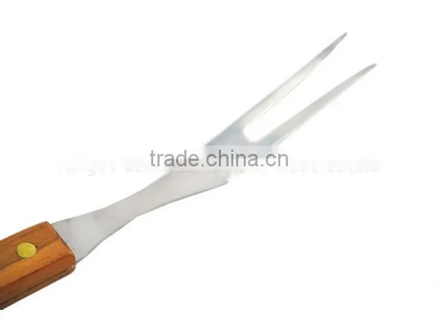 wood handle bbq fork/bbq tool/bbq set