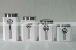 Decorative kitchen canisters ceramic jars with spoon