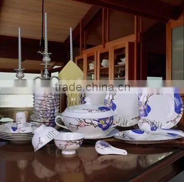 56 pcs hexagon ceramic flat dinner plate