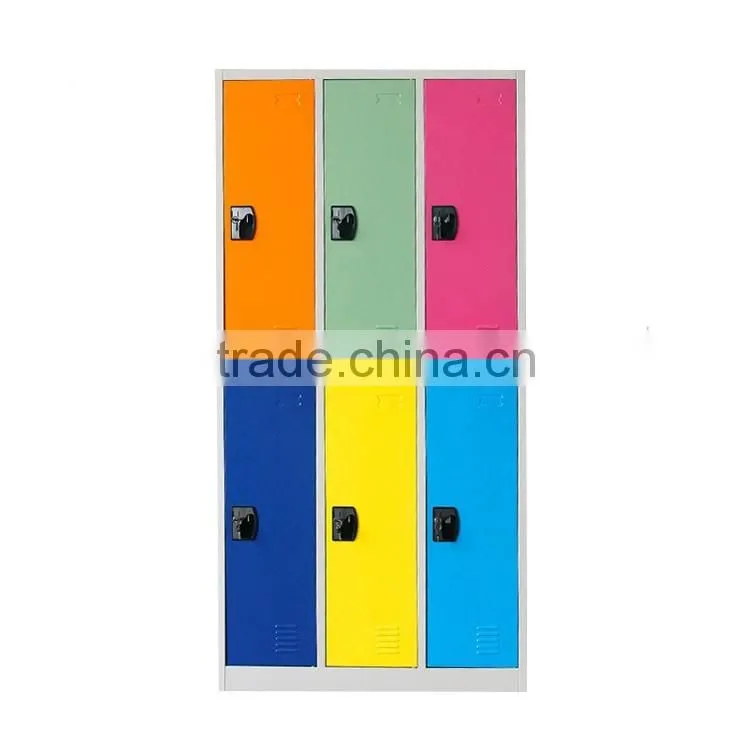 WLS colorful design storage cabinets 6 door steel shoes locker