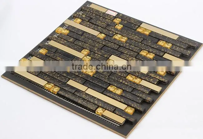 Glass mix aluminum mix stone mosaic tile