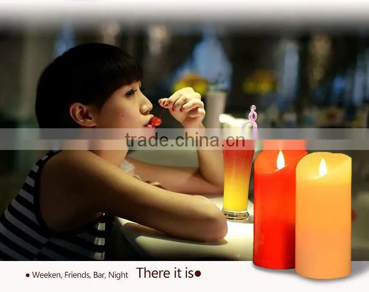 ABFGHI Lycas patented Ivory pillar flameless 3D moving flame led candle niganha