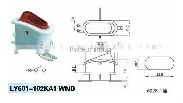 ON-OFF mini lighted rocker switch with two pins