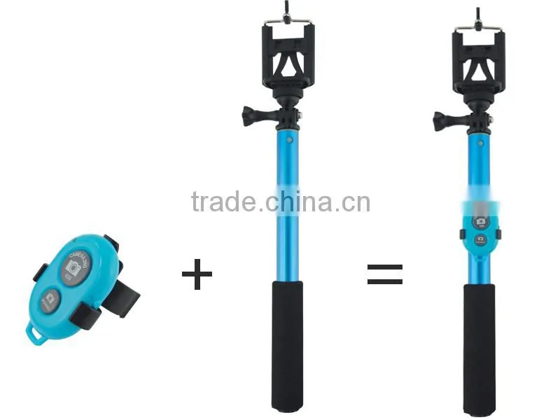 2015 new popular gadgets Monopod Bluetooth Remote Control Holder Clip