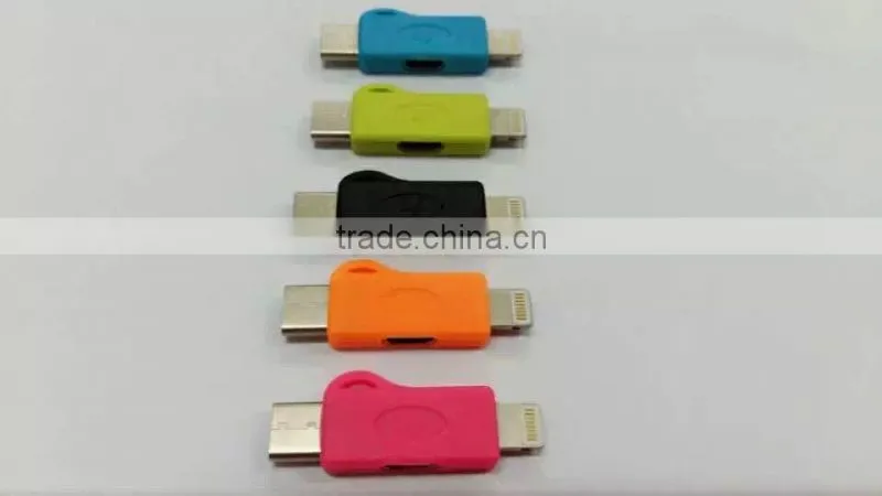 Wholesales 2 in 1 Micro USB 5 Pin to 8 pin Adapter For iPhone 6 and Android