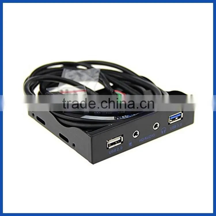 PANTO 3.5 Inch Floppy Drive Bay USB3.0+USB2.0 Hubs+HD Audio Mic 3.5mm PC Front Panel