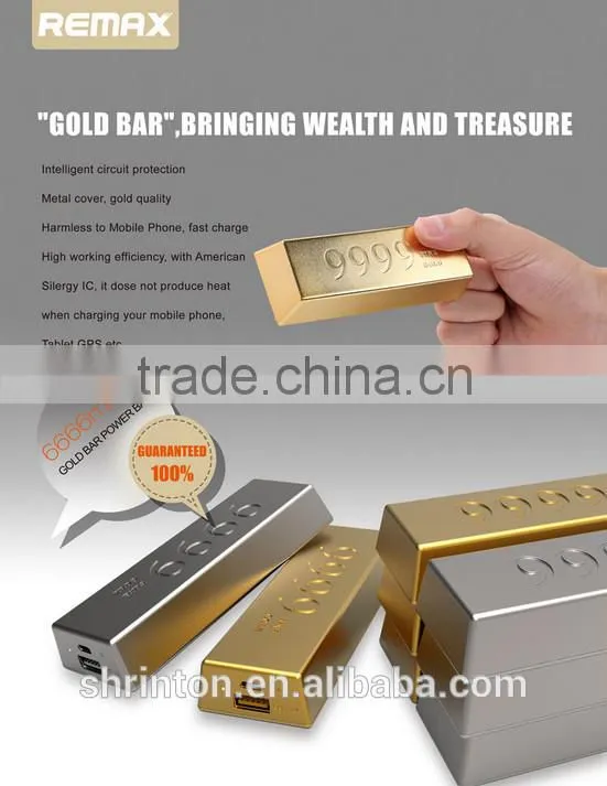 Gold BAR, Hot selling Power Bank 6666mah from China power bank Factory