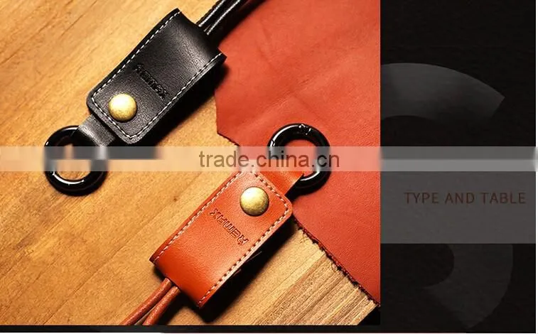High Quality REMAX New Leather Cable Faster charger 3.0A Micro USB Data Cable For iPhone 5/5s/6/6s/6+